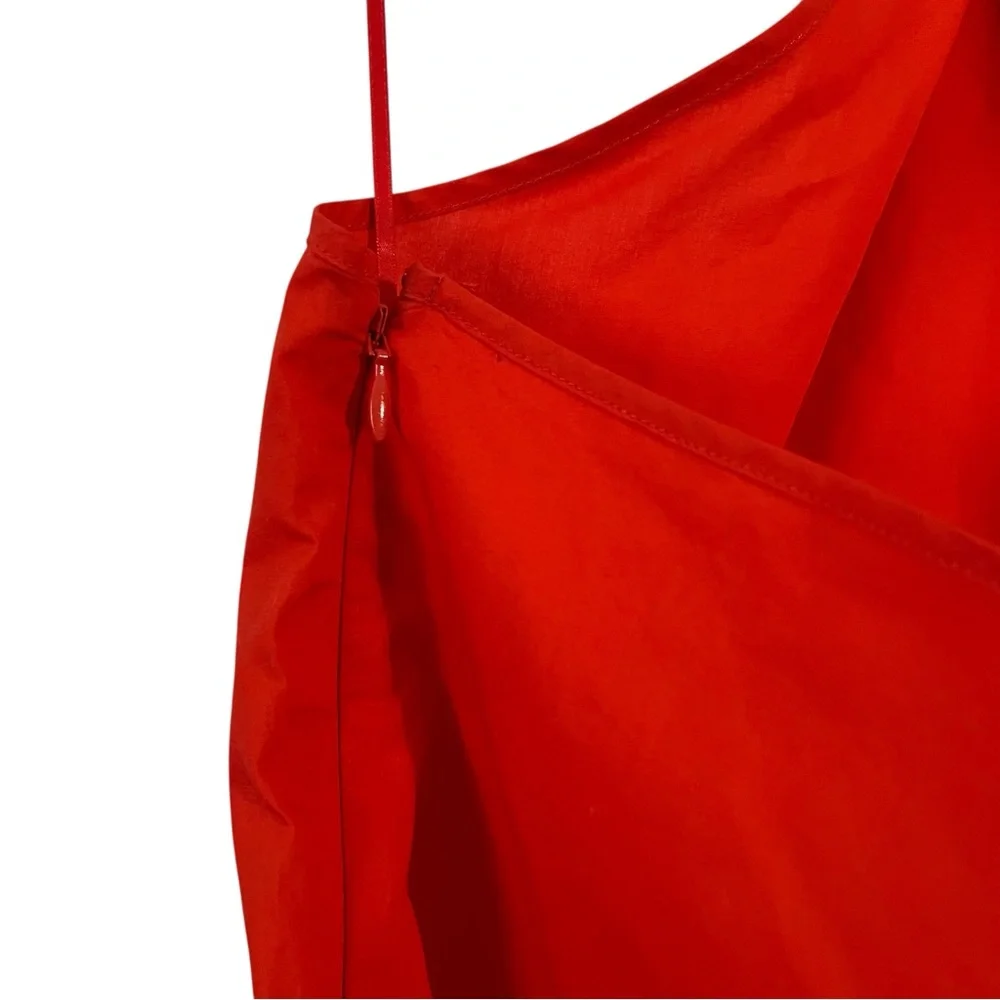 NWT J Crew Reimagined Orange Cotton Poplin Halter Bow Top Blouse Size XL